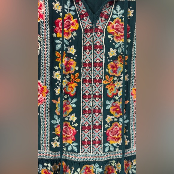 Savanna Jane Teal Floral Embroidered Blouse - Picture 4 of 5